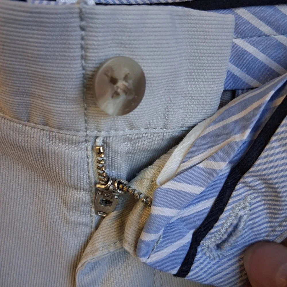 Peter Millar Crown Bedford Cotton-Blend‎ ShortMens 38 Light Gray Golf GUC